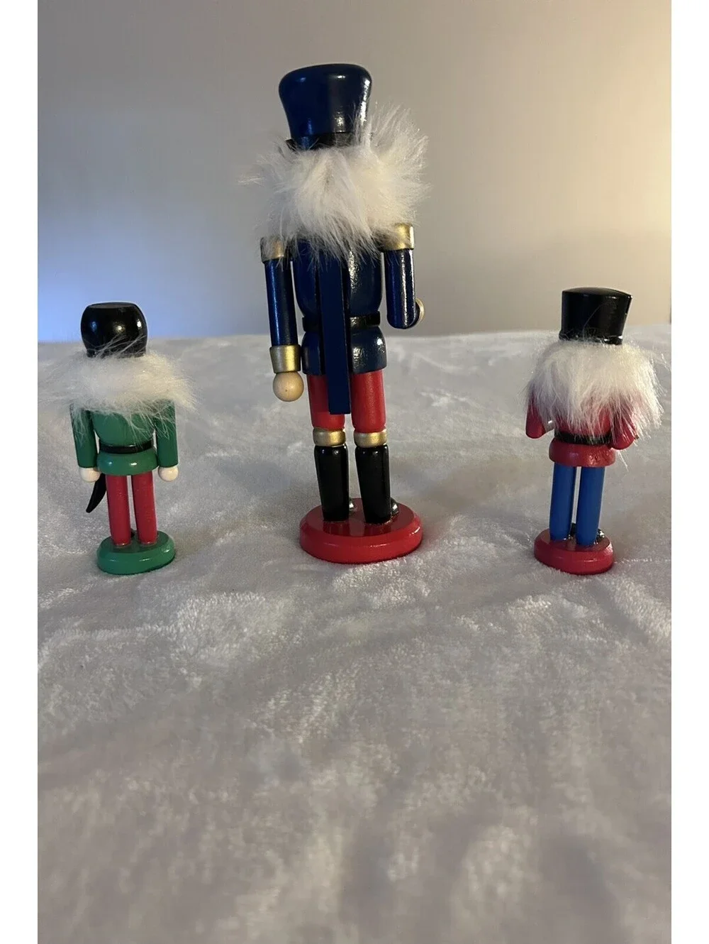 Wooden Christmas Nutcracker Figurines Lot Of Three Measuring 4